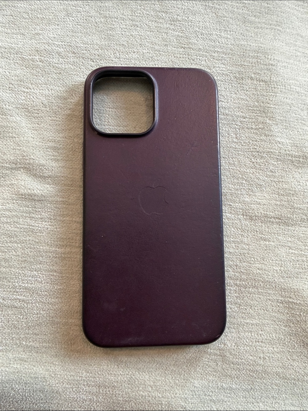 Apple Leather iPhone 13 Pro Max Case - Dark Cherry